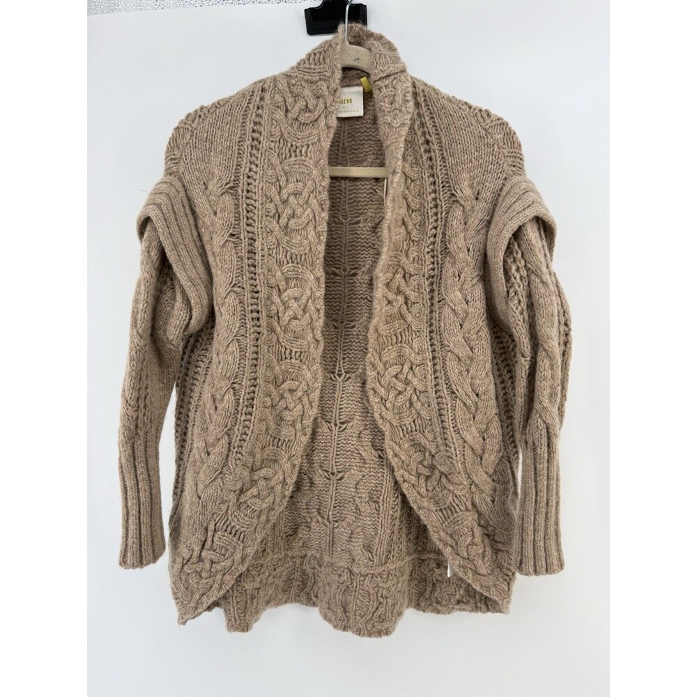 Maeve by Anthropologie 100% Cashmere Cable-Knit Cardigan Loose Knit Size X small
